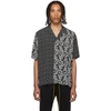 Rhude Bandana Panel Short Sleeve Button-up Camp Shirt In Black