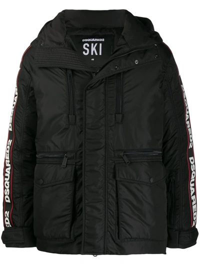 Dsquared2 Feather Down Jacket In Black