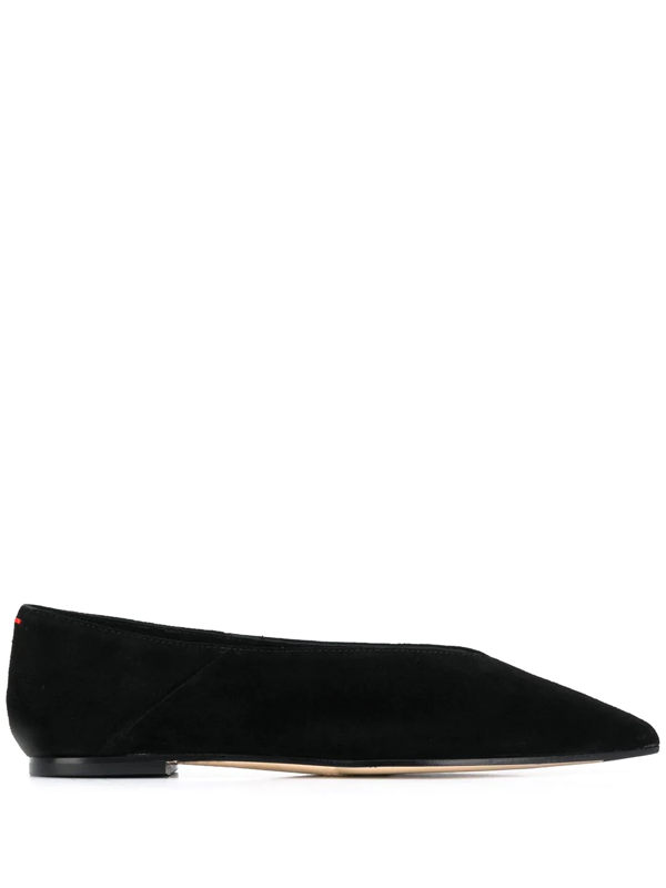 Aeyde Moa Pointed Ballerina Shoes In Black | ModeSens