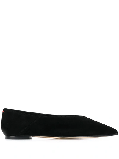 Aeyde Moa Pointed Ballerina Shoes In Black