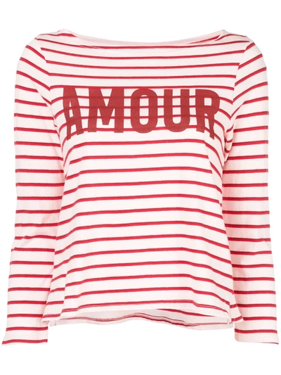 Cinq À Sept Amour Breton Stripe Top In Red