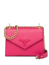 Prada Monochrome Saffiano Shoulder Bag In Pink
