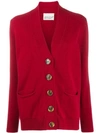 Aragona Oversized Button Cardigan In Red