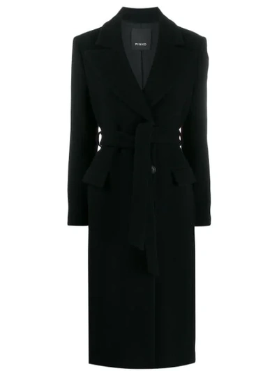 Pinko Button-front Coat In Black