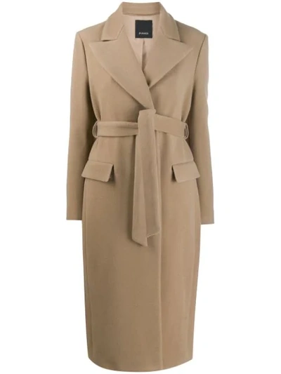 Pinko Button Front Coat In Neutrals