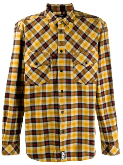 Diesel Western Shirt In Yarn Dyed Check In Yellow