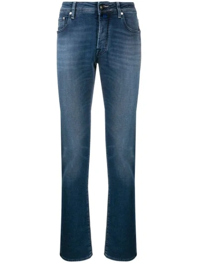 Jacob Cohen Logo Slim-fit Jeans In Blue