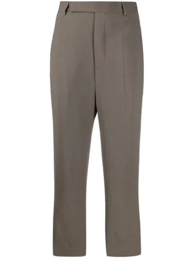 Rick Owens Cropped Tailored Trousers In Grey
