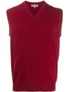 N•peal Cashmere Westminster Knitted Vest In Red