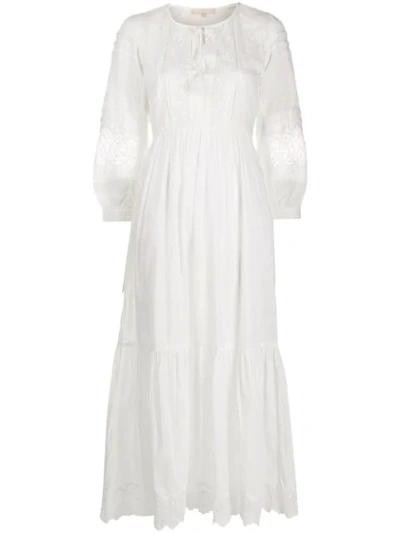 Vanessa Bruno Embroidered Detail Day Dress In White