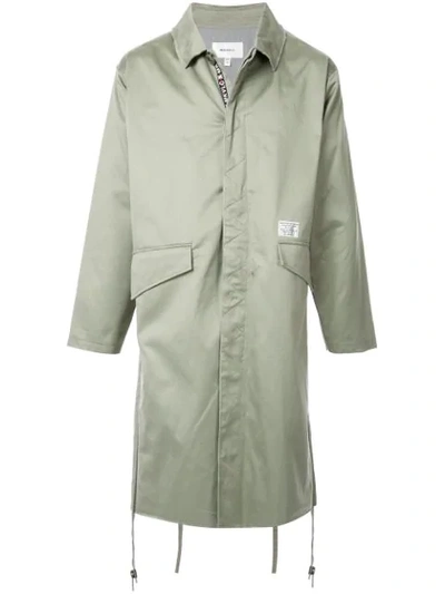 Makavelic Military Midi Coat In Green