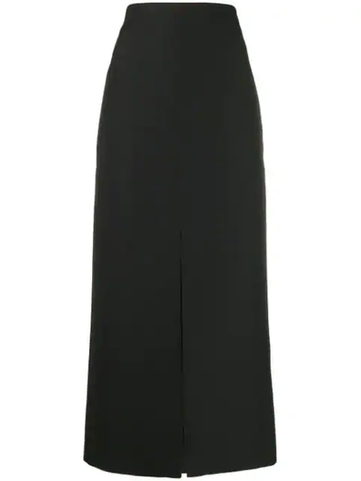 Valentino Front Slit Straight Skirt In Black