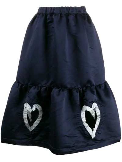 Comme Des Garcons Girl Heart Detailed Skirt In Blue