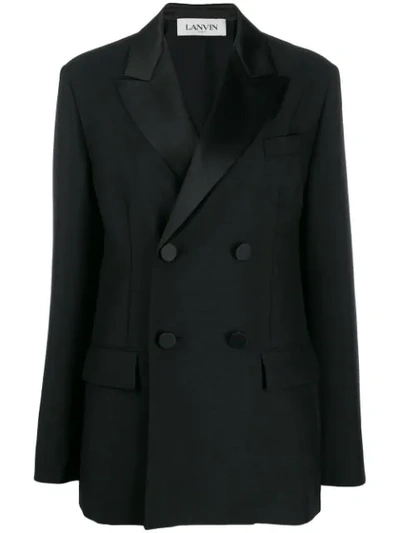 Lanvin Tailored Double-breasted Blazer In Black