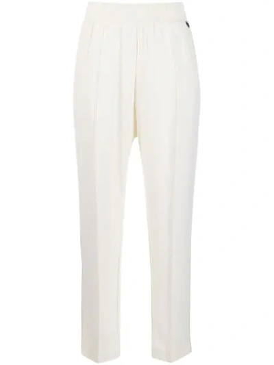 Twinset Elasticated Waist Trousers In Neutrals