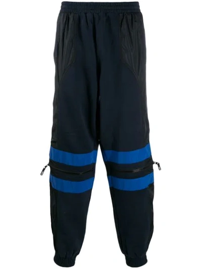 Upww Shell-panelled Jersey Sweatpants In Blue
