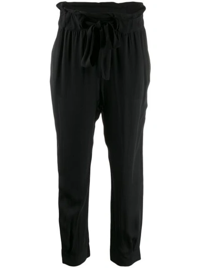 Chufy Loose Fit Tapered Trousers In Black