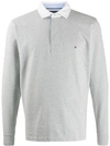 Tommy Hilfiger Logo Embroidered Polo Shirt In Grey