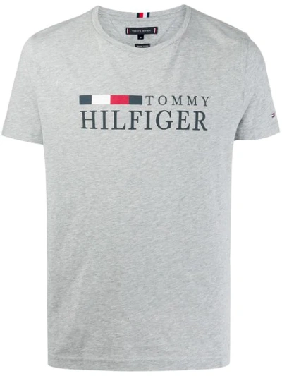 Tommy Hilfiger Logo Print T-shirt In P9v-cloud Htr