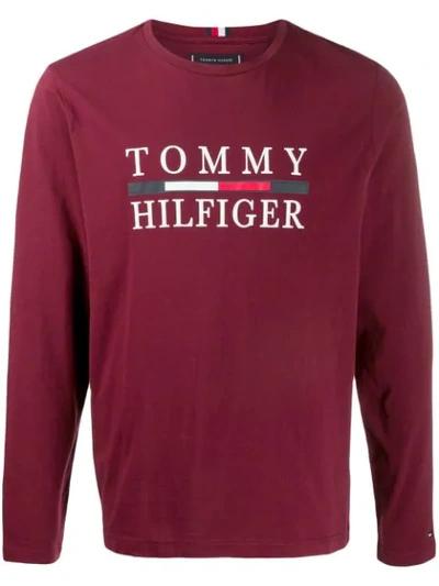 Tommy Hilfiger Logo Print T-shirt In Red