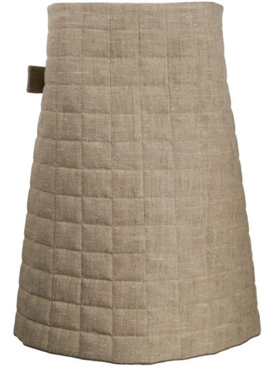 Bottega Veneta Quilted A-line Skirt In Neutrals