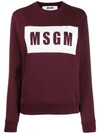 Msgm Logo Print Sweatshirt In Red