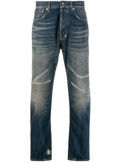 Prps Distressed Straight-leg Jeans In Blue