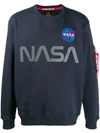 Alpha Industries Nasa Reflective Sweatshirt In Blue