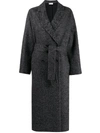 Red Valentino Red(v) Herringbone Pattern Coat In Grey