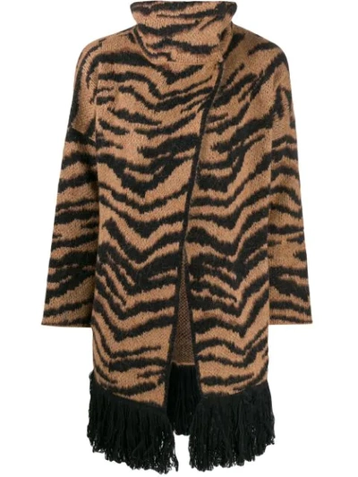 Liu •jo Tiger Jacquard Cardi In U9430 Black/brown