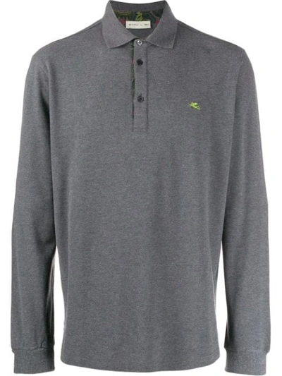 Etro Logo Polo Shirt In Grey