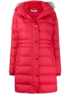 Tommy Hilfiger Padded Parka Coat In Red