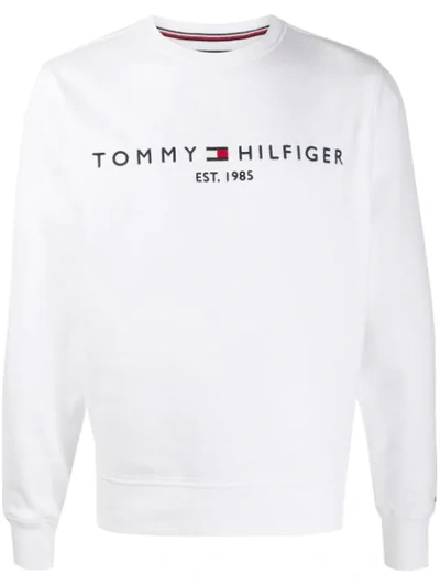 Tommy Hilfiger Logo Embroidered Sweatshirt In White