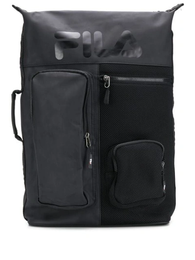 Fila Logo Print Utility Backpack In Black