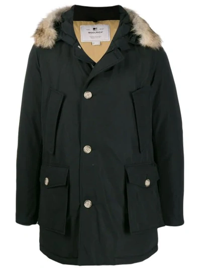 Woolrich Multi-pocket Parka Coat In Nbl Black