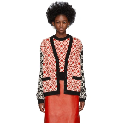 Gucci Checkerboard Jacquard Wool Cardigan In Multicolor