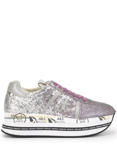 Premiata Beth 4035 Glitter Sneakers In Purple