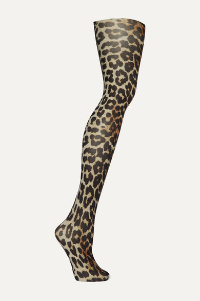 Ganni + Swedish Stockings Leopard-print 60 Denier Tights In Leopard ...