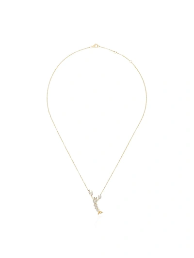 Yvonne Léon Yellow 18k Gold Diamond Lobster Necklace