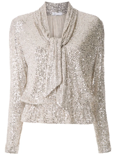 Nk Blow Maiara Sequinned Blouse In Silver