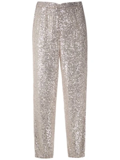 Nk Blow Marta Sequinned Trousers In Silver