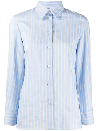 Sandro Long Sleeve Striped Shirt In Blue