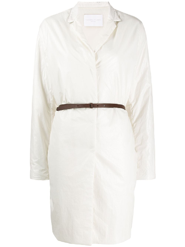 Fabiana Filippi Belted Coat In White | ModeSens