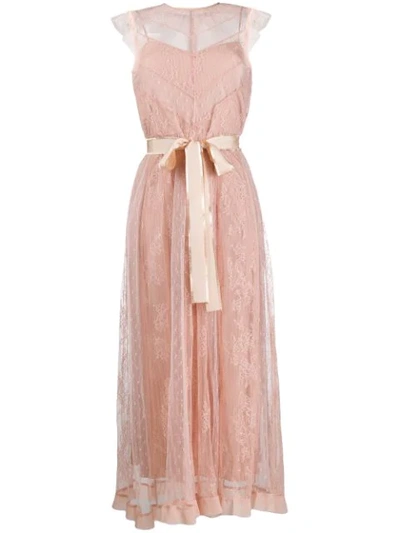 coral lace dress with sleeves Bloom in Coral Island Corset Dress S / In-stock