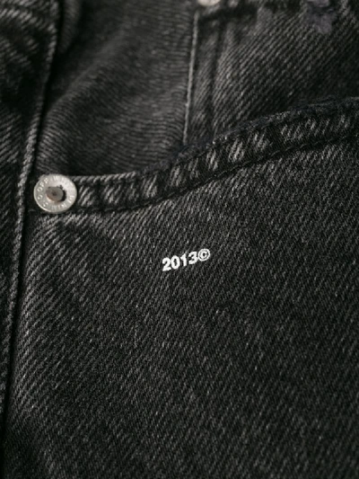 Off-white Embroidered Jeans In Black