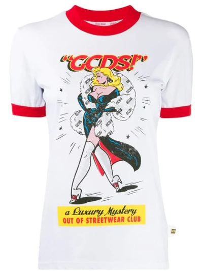 Gcds Printed Cartoon T-shirt In White