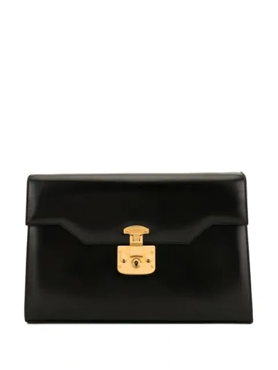 Pre-owned Gucci Lady Lock Clutch In Black