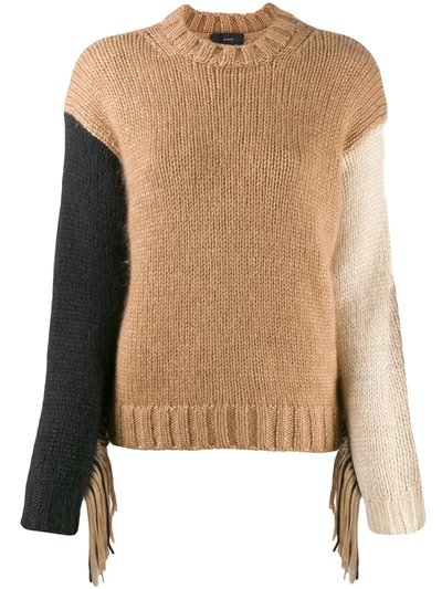 Alanui Fringed Wool-knit Sweater In Brown