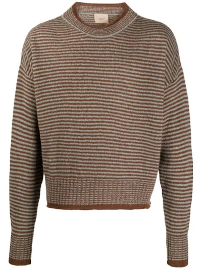 Federico Curradi Striped Relaxed Fit Jumper In Brown