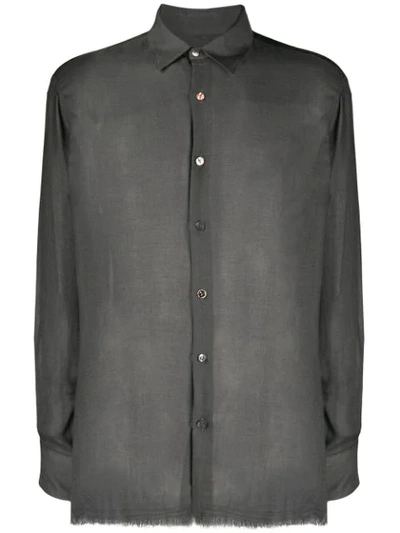Federico Curradi Frayed Cashmere-blend Shirt In Grey